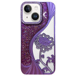 電気めっき TPU 蓮の空彫り ラインストーン グリッター電話ケース、iPhone 12 Pro Max用、iPhone 12 Pro用、iPhone 11 Pro Max用、iPhone 11用