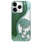 電気めっき TPU 蓮の空彫り ラインストーン グリッター電話ケース、iPhone 12 Pro Max用、iPhone 12 Pro用、iPhone 11 Pro Max用、iPhone 11用