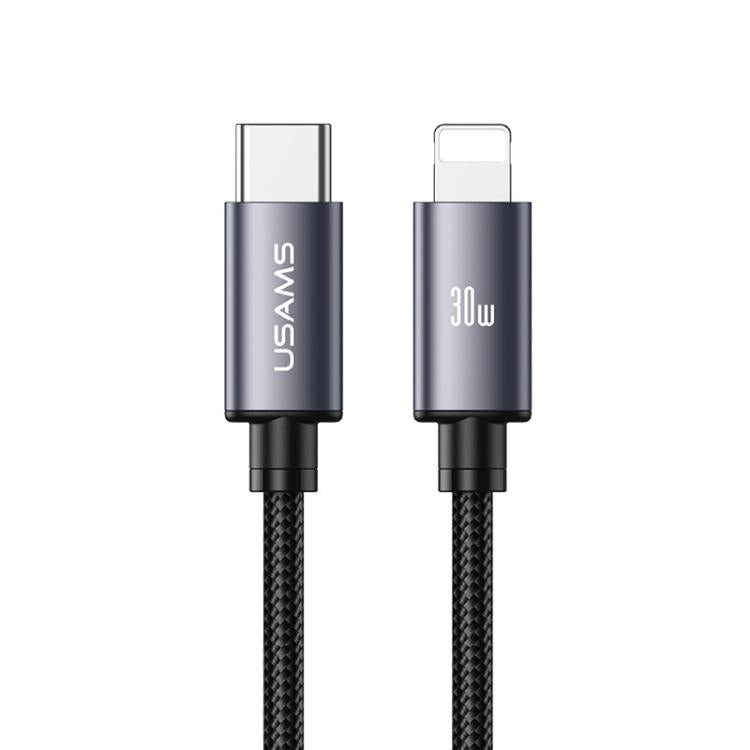 USAMS SJ770 U91 30W Type-C から 8ピン アルミ合金高速充電データケーブル、長さ: 1m、SJ770