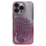 電気めっき TPU クジャク浮彫り ラインストーン グリッター電話ケース レンズフィルム付き、iPhone 17 Pro Max用、iPhone 17 Pro用、iPhone 17用、iPhone 16 Pro Max用、iPhone 16 Pro用、iPhone 16 Plus用、iPhone 16用、iPhone 15 Pro Max用