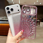 電気めっき TPU クジャク浮彫り ラインストーン グリッター電話ケース レンズフィルム付き、iPhone 11用