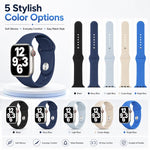 5個セット xDfind 無地 シリコンスポーツウォッチバンド、Apple Watch 42 / 44 / 45 / 46 / 49mm用、Apple Watch 38 / 40 / 41 / S11 42mm用