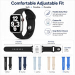 5個セット xDfind 無地 シリコンスポーツウォッチバンド、Apple Watch 42 / 44 / 45 / 46 / 49mm用、Apple Watch 38 / 40 / 41 / S11 42mm用