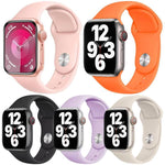 5個セット xDfind 無地 シリコンスポーツウォッチバンド、Apple Watch 42 / 44 / 45 / 46 / 49mm用、Apple Watch 38 / 40 / 41 / S11 42mm用