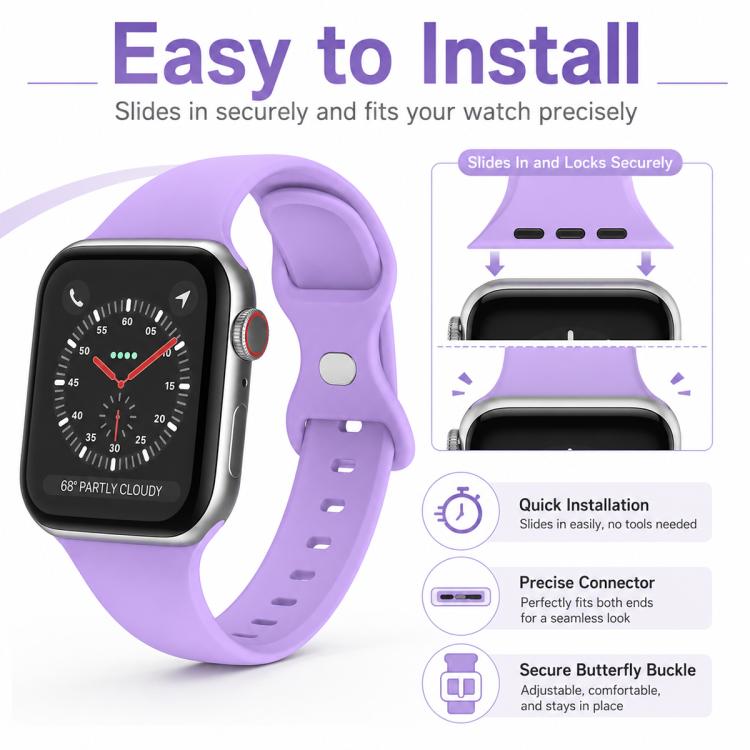 5個セット xDfind バタフライバックル シリコンウォッチバンド、Apple Watch 42 / 44 / 45 / 46 / 49mm用、Apple Watch 38 / 40 / 41 / S11 42mm用