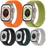 5個セット xDfind 編みナイロン フック＆ループファスナーベルトウォッチバンド、Apple Watch 42 / 44 / 45 / 46 / 49mm用、Apple Watch 38 / 40 / 41 / S11 42mm用