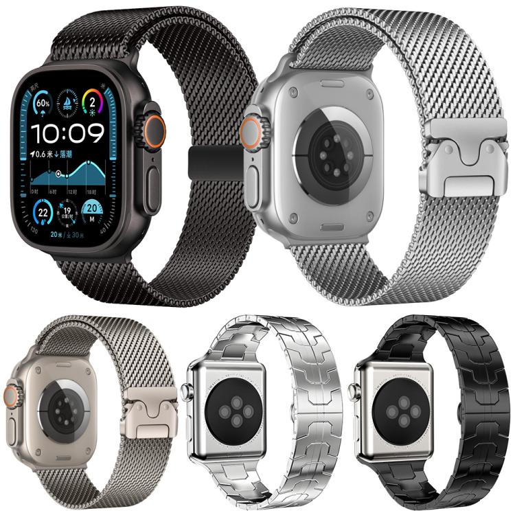 5個セット xDfind 傘バックル ミラネーゼ＋バタフライバックル ミックスウォッチバンド、Apple Watch 42 / 44 / 45 / 46 / 49mm用、Apple Watch 38 / 40 / 41 / S11 42mm用