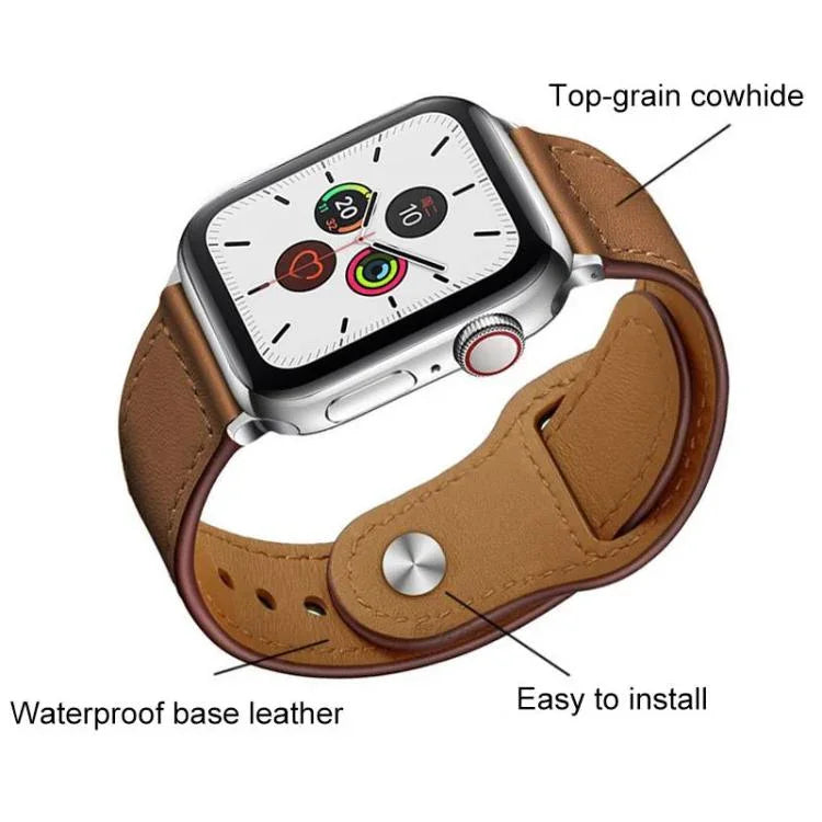 5個セット xDfind リベットバックル 本革ウォッチバンド、Apple Watch 42 / 44 / 45 / 46 / 49mm用、Apple Watch 38 / 40 / 41 / S11 42mm用