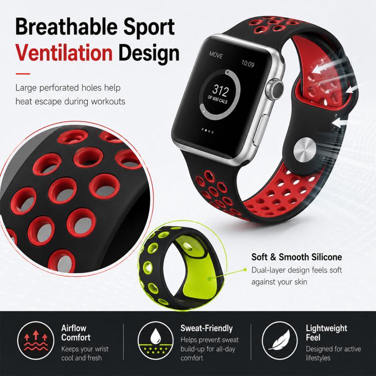 5個セット xDfind ツートンカラー シリコンスポーツウォッチバンド、Apple Watch 42 / 44 / 45 / 46 / 49mm用、Apple Watch 38 / 40 / 41 / S11 42mm用