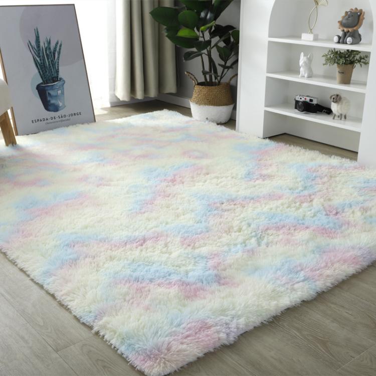 シンプルソファベッドサイド グラデーションカーペット リビングルーム・ベッドルームマット、レインボー100x200cm、ピンクパープル100x200cm、ライトグレー100x200cm