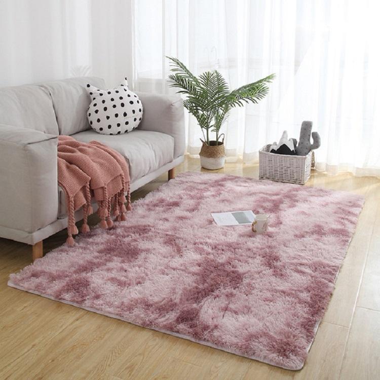 シンプルソファベッドサイド グラデーションカーペット リビングルーム・ベッドルームマット、レインボー100x200cm、ピンクパープル100x200cm、ライトグレー100x200cm