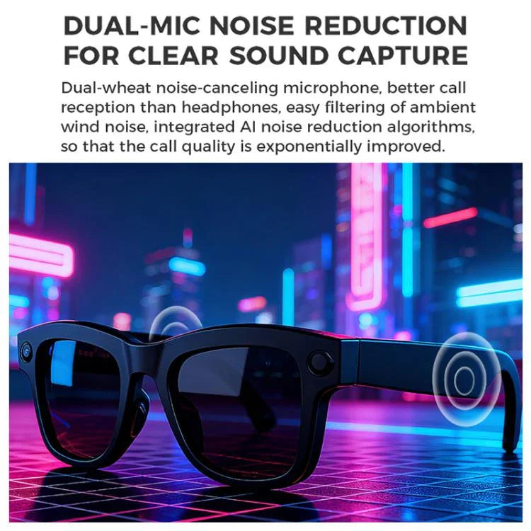 M01S 5MPスマートAIカメラメガネ 音声通話、ビデオ録画、WiFi送信対応