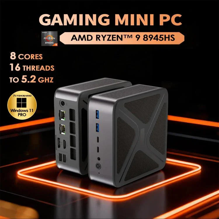 GXMO GH8 Windows 11 Pro ミニPC、AMD Ryzen 9 8945HS オクタコアプロセッサ、メモリなし、16GB+512GB