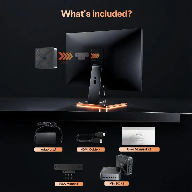 GXMO GH8 Windows 11 Pro ミニPC、AMD Ryzen 9 8945HS オクタコアプロセッサ、メモリなし、16GB+512GB