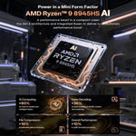 GXMO GH8 Windows 11 Pro ミニPC、AMD Ryzen 9 8945HS オクタコアプロセッサ、メモリなし、16GB+512GB