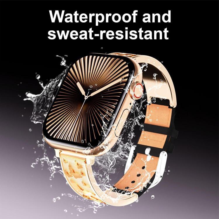 xDfind バタフライ ステンレススチール ハイブリッド本革ウォッチバンド、Apple Watch 42 / 44 / 45 / 46 / 49mm用、Apple Watch 38 / 40 / 41 / S11 42mm用