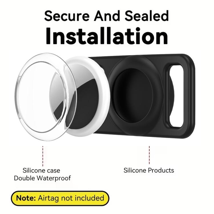 xDfind シリコン製ペット用首輪トラッカー 透明PCカバー、AirTag 第2世代 / AirTag 第1世代対応