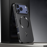 フロストマグネティックシールドMagSafe合金メタルスマホケース、iPhone 17 Pro Max用、iPhone 17 Pro用、iPhone 17用、iPhone Air用、iPhone 16 Pro Max用、iPhone 16 Pro用、iPhone 15 Pro Max用、iPhone 15 Pro用
