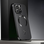 フロストマグネティックシールドMagSafe合金メタルスマホケース、iPhone 17 Pro Max用、iPhone 17 Pro用、iPhone 17用、iPhone Air用、iPhone 16 Pro Max用、iPhone 16 Pro用、iPhone 15 Pro Max用、iPhone 15 Pro用