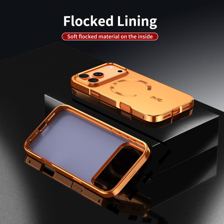フロストマグネティックシールドMagSafe合金メタルスマホケース、iPhone 17 Pro Max用、iPhone 17 Pro用、iPhone 17用、iPhone Air用、iPhone 16 Pro Max用、iPhone 16 Pro用、iPhone 15 Pro Max用、iPhone 15 Pro用