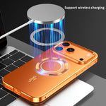 フロストマグネティックシールドMagSafe合金メタルスマホケース、iPhone 17 Pro Max用、iPhone 17 Pro用、iPhone 17用、iPhone Air用、iPhone 16 Pro Max用、iPhone 16 Pro用、iPhone 15 Pro Max用、iPhone 15 Pro用
