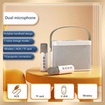YS-219 ミニポータブルカラオケワイヤレスBluetoothスピーカー 2本マイク付き