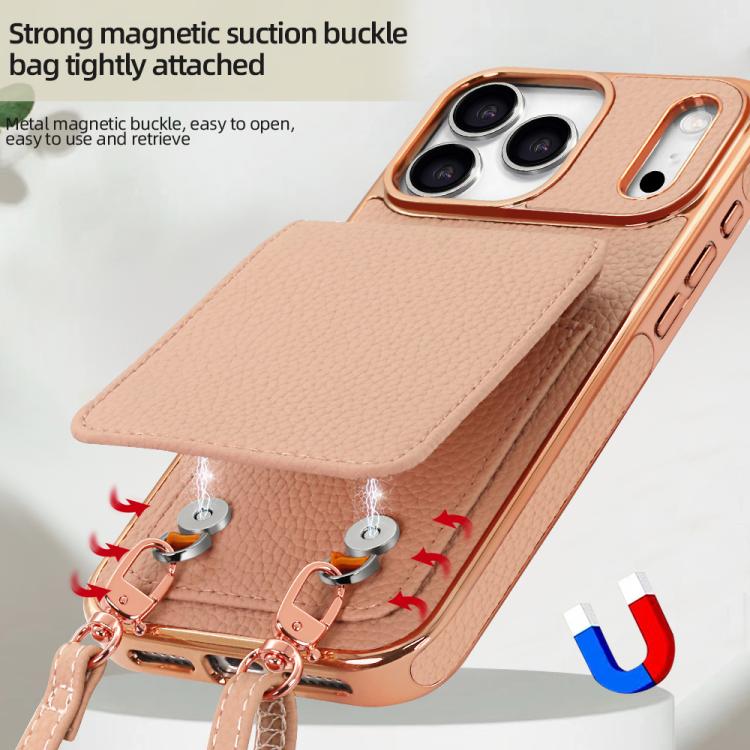 VIETAOライチテクスチャ財布PUスマホケースストラップ付き、iPhone 17 Pro Max用、iPhone 17 Pro用