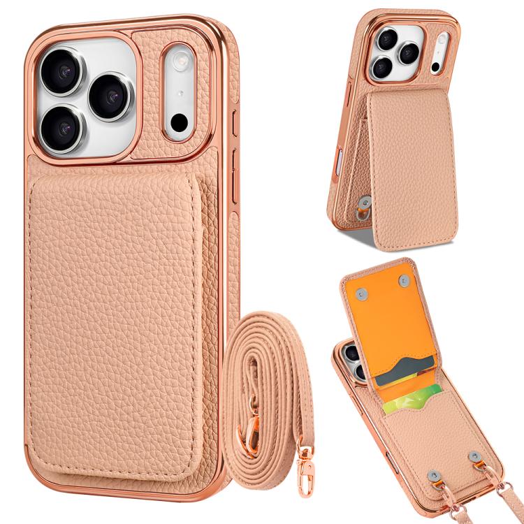 VIETAOライチテクスチャ財布PUスマホケースストラップ付き、iPhone 17 Pro Max用、iPhone 17 Pro用
