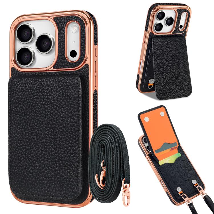 VIETAOライチテクスチャ財布PUスマホケースストラップ付き、iPhone 17 Pro Max用、iPhone 17 Pro用