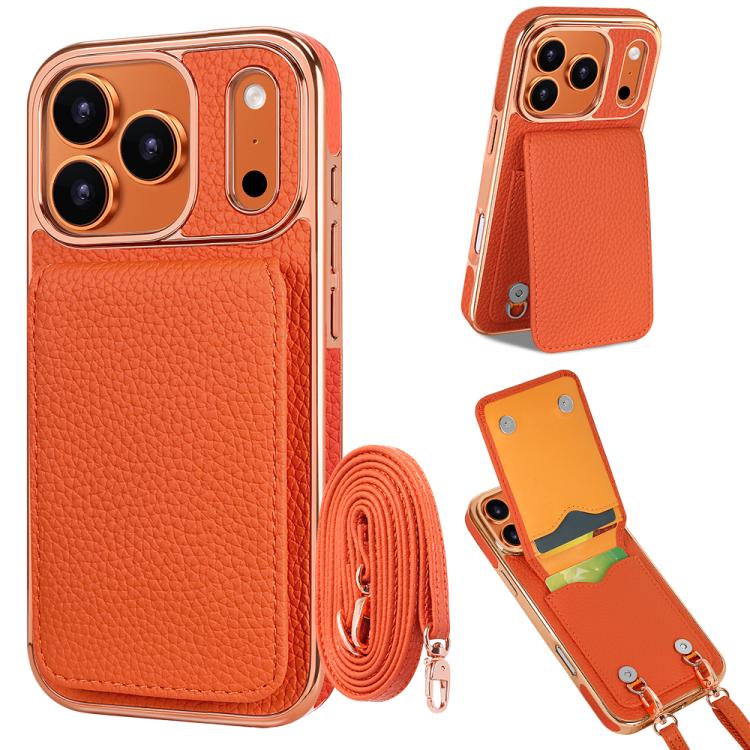 VIETAOライチテクスチャ財布PUスマホケースストラップ付き、iPhone 17 Pro Max用、iPhone 17 Pro用