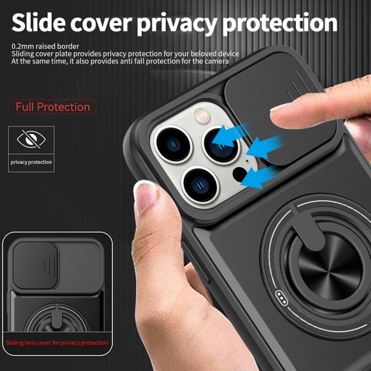 レンズスライディングウィンドウ多機能磁気耐衝撃フォンケース、iPhone 13 Pro Max用、iPhone 13 Pro用、iPhone 12 Pro Max用、iPhone 11 Pro Max用、iPhone 11用