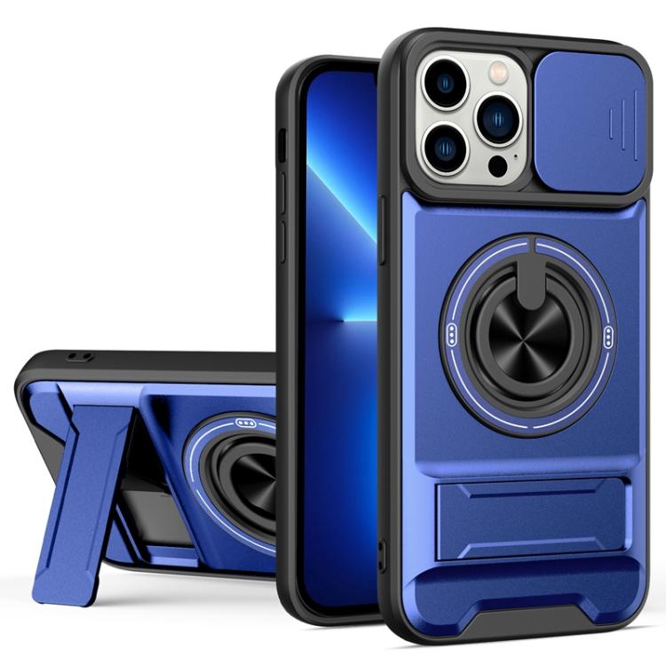 レンズスライディングウィンドウ多機能磁気耐衝撃フォンケース、iPhone 13 Pro Max用、iPhone 13 Pro用、iPhone 12 Pro Max用、iPhone 11 Pro Max用、iPhone 11用
