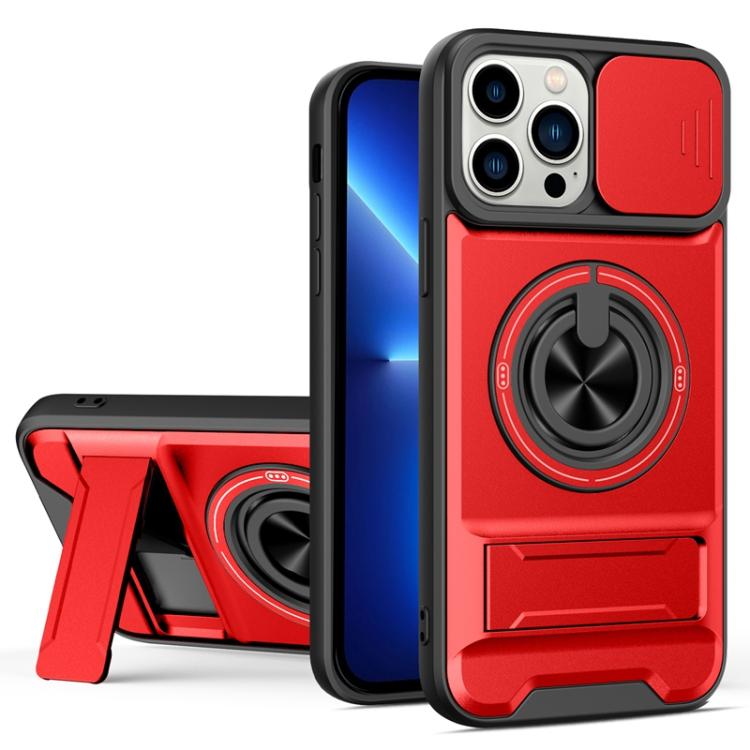 レンズスライディングウィンドウ多機能磁気耐衝撃フォンケース、iPhone 13 Pro Max用、iPhone 13 Pro用、iPhone 12 Pro Max用、iPhone 11 Pro Max用、iPhone 11用