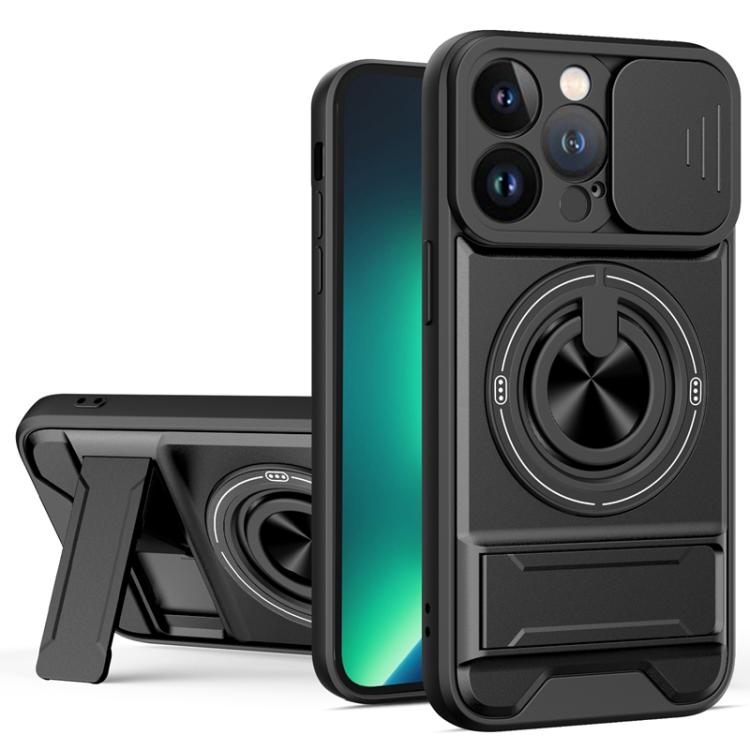 レンズスライディングウィンドウ多機能磁気耐衝撃フォンケース、iPhone 13 Pro Max用、iPhone 13 Pro用、iPhone 12 Pro Max用、iPhone 11 Pro Max用、iPhone 11用
