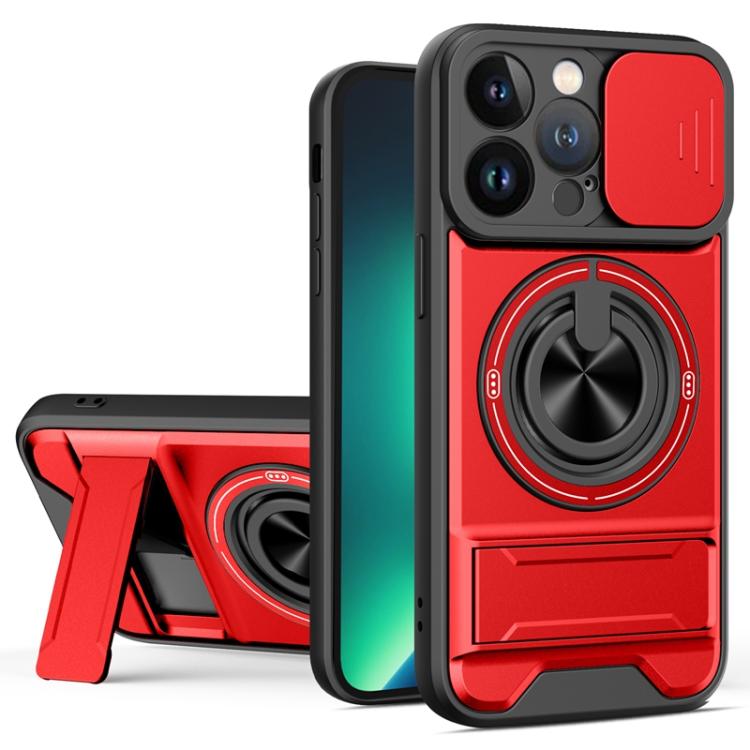 レンズスライディングウィンドウ多機能磁気耐衝撃フォンケース、iPhone 13 Pro Max用、iPhone 13 Pro用、iPhone 12 Pro Max用、iPhone 11 Pro Max用、iPhone 11用