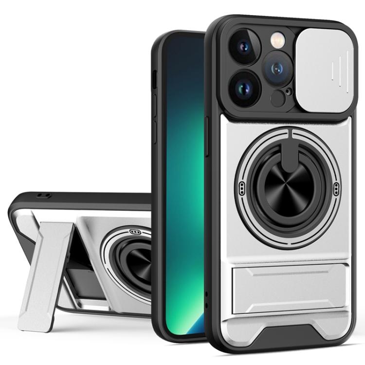 レンズスライディングウィンドウ多機能磁気耐衝撃フォンケース、iPhone 13 Pro Max用、iPhone 13 Pro用、iPhone 12 Pro Max用、iPhone 11 Pro Max用、iPhone 11用