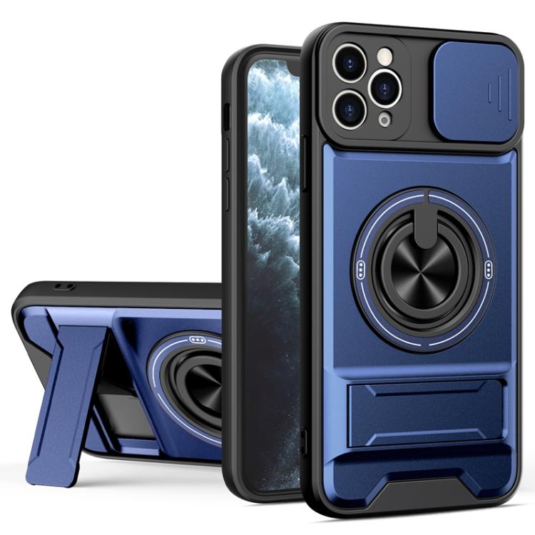 レンズスライディングウィンドウ多機能磁気耐衝撃フォンケース、iPhone 13 Pro Max用、iPhone 13 Pro用、iPhone 12 Pro Max用、iPhone 11 Pro Max用、iPhone 11用
