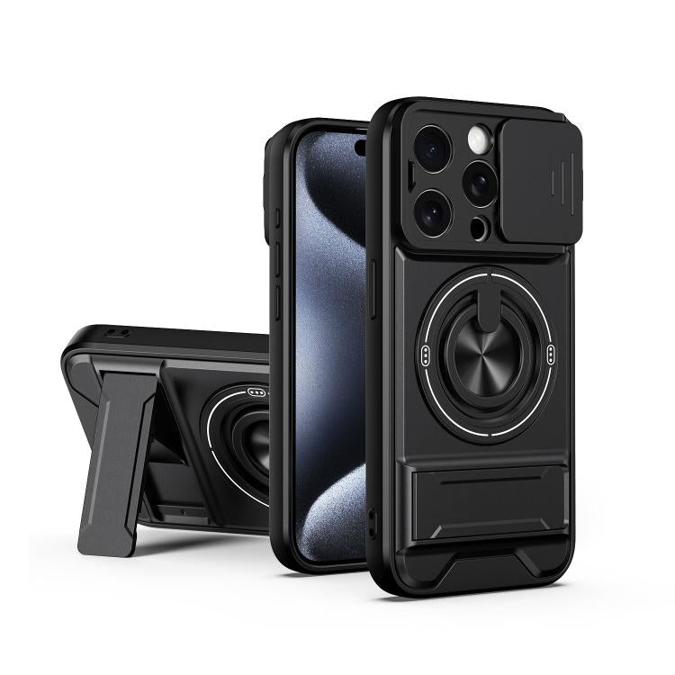 レンズスライディングウィンドウ多機能磁気耐衝撃フォンケース、iPhone 13 Pro Max用、iPhone 13 Pro用、iPhone 12 Pro Max用、iPhone 11 Pro Max用、iPhone 11用
