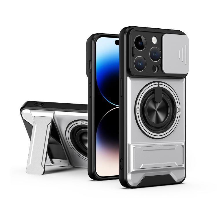 レンズスライディングウィンドウ多機能磁気耐衝撃フォンケース、iPhone 13 Pro Max用、iPhone 13 Pro用、iPhone 12 Pro Max用、iPhone 11 Pro Max用、iPhone 11用