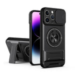 レンズスライディングウィンドウ多機能磁気耐衝撃フォンケース、iPhone 13 Pro Max用、iPhone 13 Pro用、iPhone 12 Pro Max用、iPhone 11 Pro Max用、iPhone 11用