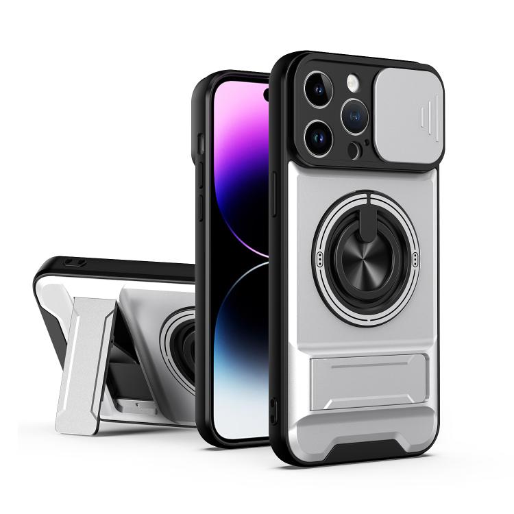 レンズスライディングウィンドウ多機能磁気耐衝撃フォンケース、iPhone 13 Pro Max用、iPhone 13 Pro用、iPhone 12 Pro Max用、iPhone 11 Pro Max用、iPhone 11用