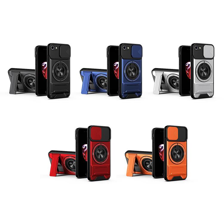 Lens Sliding Window Multifunctional Magnetic Shockproof Phone Case, For iPhone 7