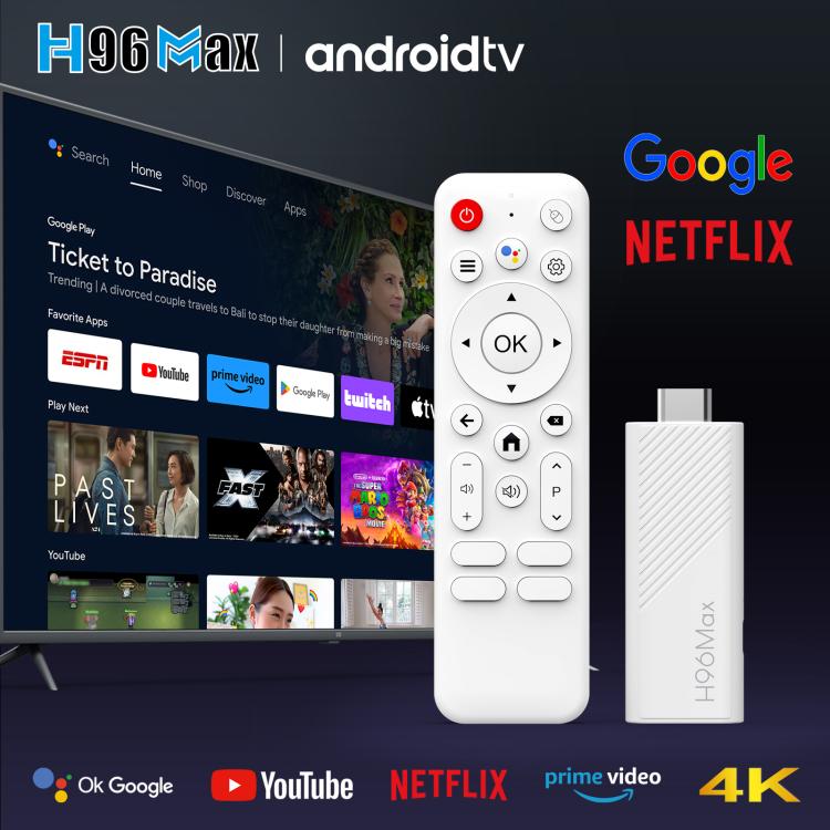 H96 Max H313 Android 14 ミニHD TVスティック リモコン付き ARM Cortex-A53 クアッドコア 2GB+16GB、2GB+8GB