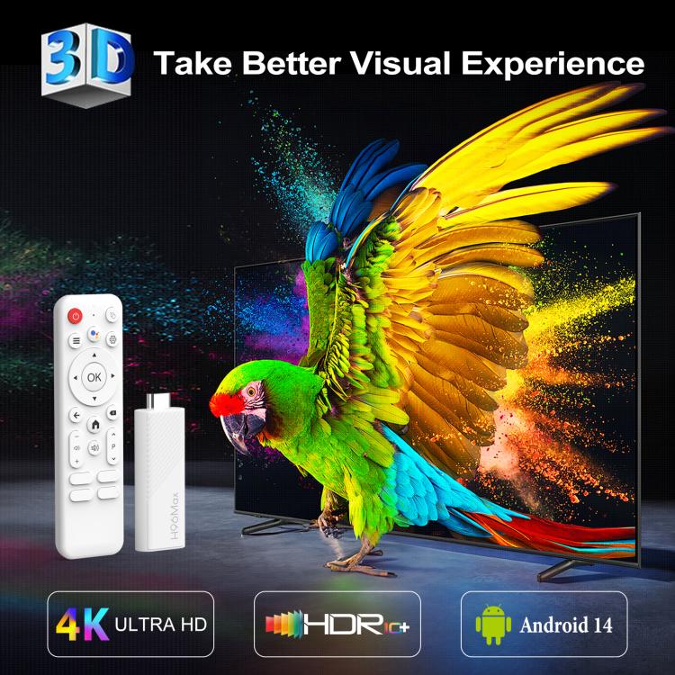 H96 Max H313 Android 14 ミニHD TVスティック リモコン付き ARM Cortex-A53 クアッドコア 2GB+16GB、2GB+8GB