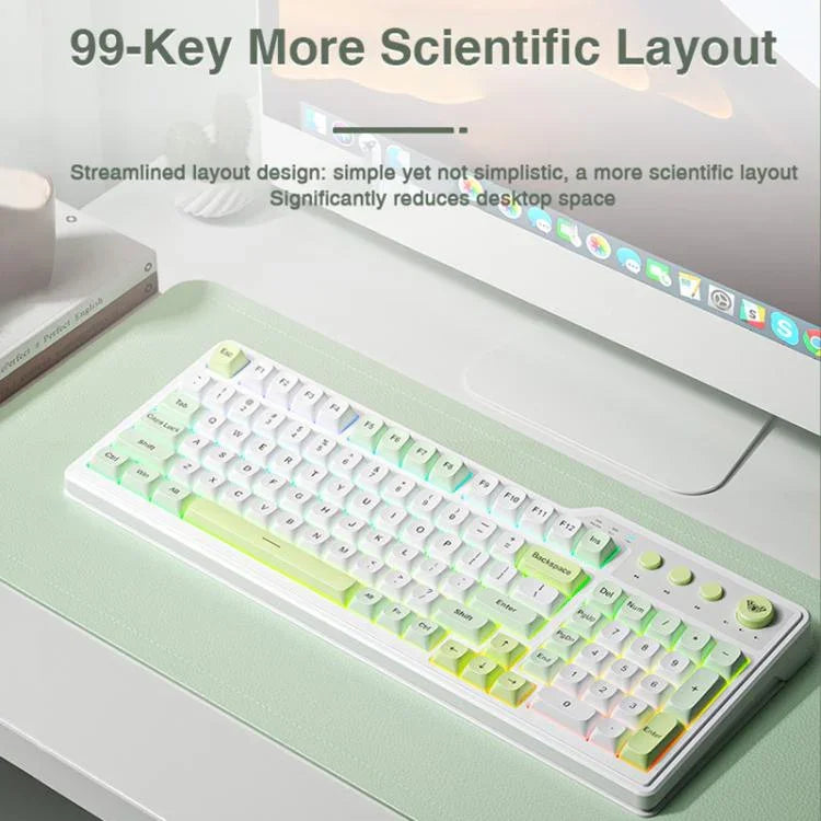 AULA F3099 99キー RGBライティング トライモード ゲーミングキーボード