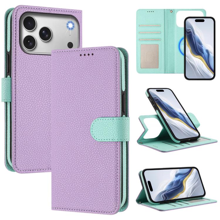 着脱式ライチテクスチャマグネティックサイドパッチベーガンレザースマホケース、iPhone 17 Pro Max用、iPhone 17 Pro用、iPhone 17用、iPhone Air用、iPhone 16 Pro Max用、iPhone 16 Pro用、iPhone 16 Plus用、iPhone 16用