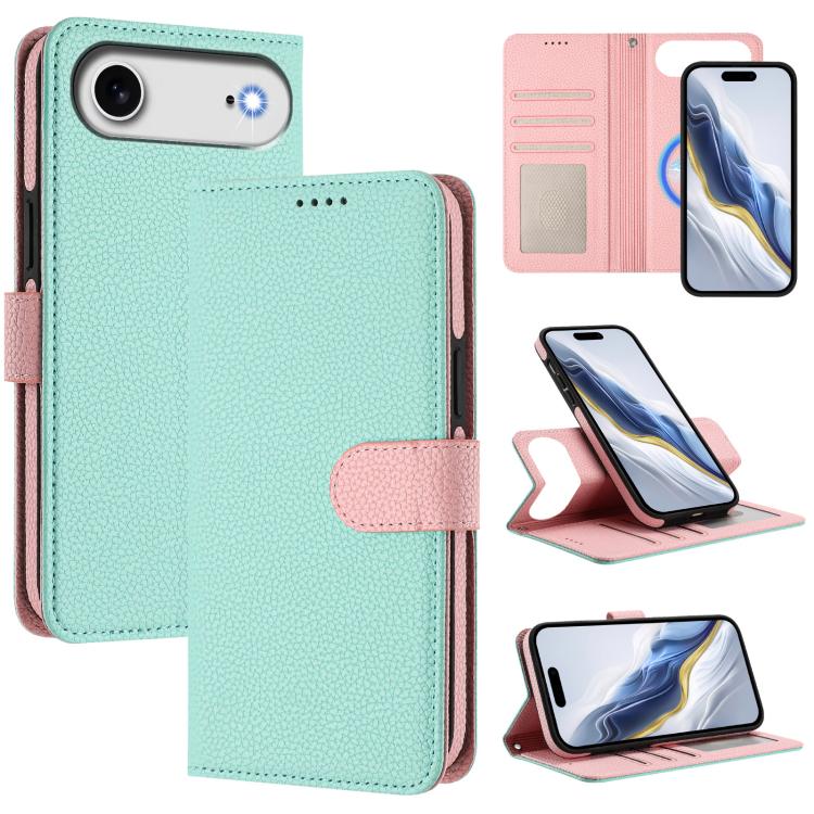 着脱式ライチテクスチャマグネティックサイドパッチベーガンレザースマホケース、iPhone 17 Pro Max用、iPhone 17 Pro用、iPhone 17用、iPhone Air用、iPhone 16 Pro Max用、iPhone 16 Pro用、iPhone 16 Plus用、iPhone 16用