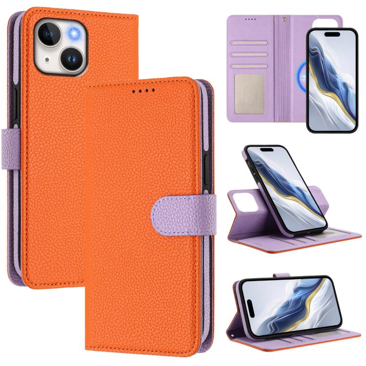 着脱式ライチテクスチャー磁気サイドパッチヴィーガンレザースマホケース、iPhone 13 Pro Max用、iPhone 13 Pro用、iPhone 13用、iPhone 12 / 12 Pro用、iPhone 12 Pro Max用、iPhone 11 Pro Max用、iPhone 11用、iPhone 11 Pro用