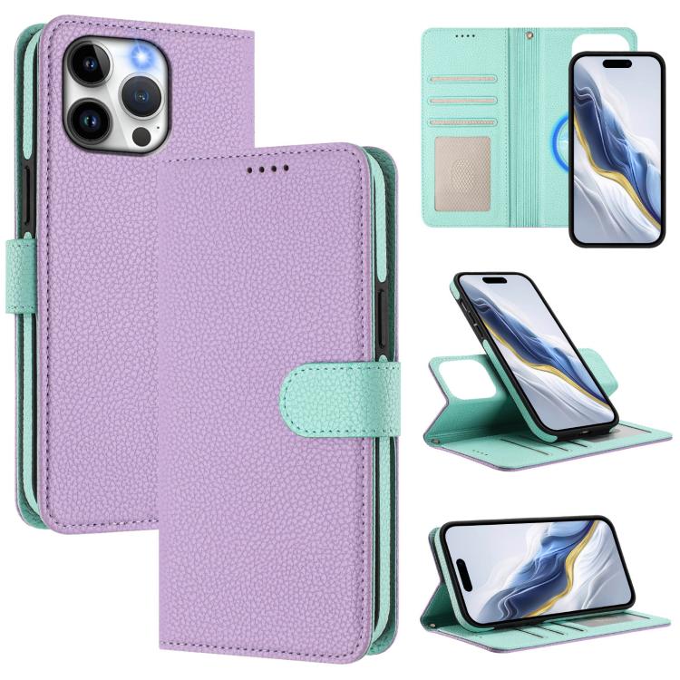 着脱式ライチテクスチャー磁気サイドパッチヴィーガンレザースマホケース、iPhone 13 Pro Max用、iPhone 13 Pro用、iPhone 13用、iPhone 12 / 12 Pro用、iPhone 12 Pro Max用、iPhone 11 Pro Max用、iPhone 11用、iPhone 11 Pro用
