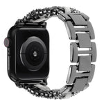 ダイヤモンドヴィーガンレザーメタルウォッチバンド、Apple Watch 46mm / 49mm / 45mm / 44mm 用、Apple Watch 42mm / 41mm / 40mm / 38mm 用